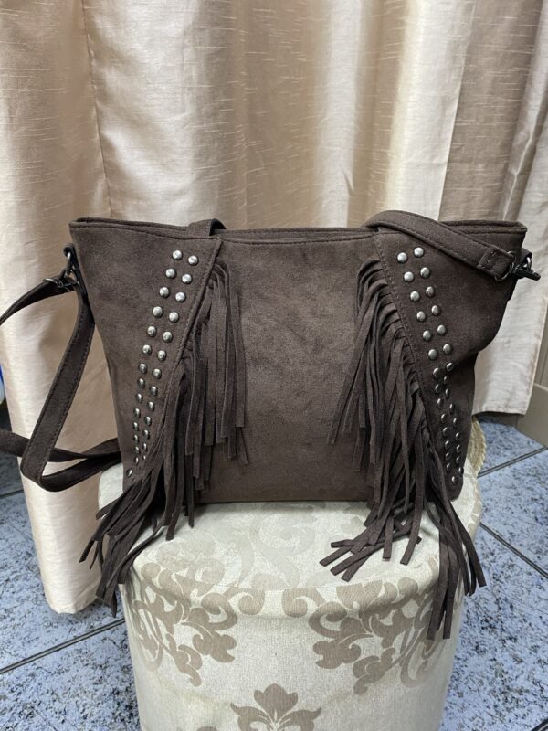 Bolso flecos chocolate