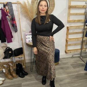 Falda raso leopardo